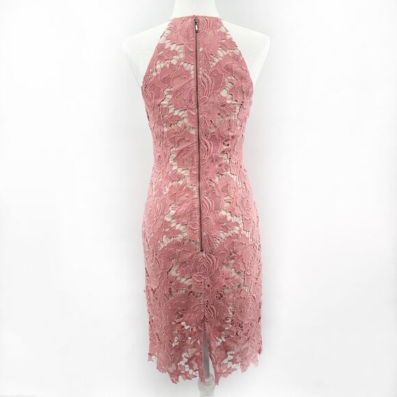 KEEPSAKE the Label Lonely Love Lace Overlay Halter Midi Dress in Rose Size S - Picture 3 of 14